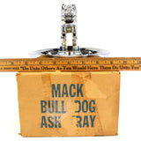 Vintage MACK TRUCKS BULLDOG ASHTRAY Chrome 2 CIGAR RESTS Never Used ORIGINAL BOX