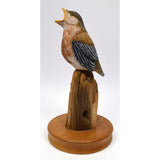 Hand-Carved FOLK ART BIRD STATUE Signed "#304 KEN LOWENSTINE 1989" Hand-Painted!