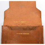 Vintage COWHIDE LEATHER CASE by "WARNER PRODUCTS OF HOLLYWOOD" Odd CRYPTIC MOTIF