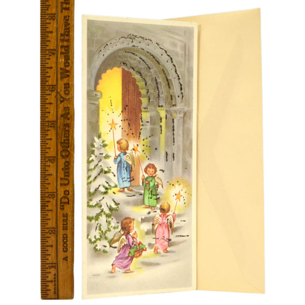 Vintage GREETING CARD Xmas CHRISTMAS "The Lord...give thee peace" NUMBERS 6:26