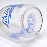 Vintage GLASS NJ MILK BOTTLE Blue Pyro! "LESLIE MIKE DAIRY" Flemington VERY RARE