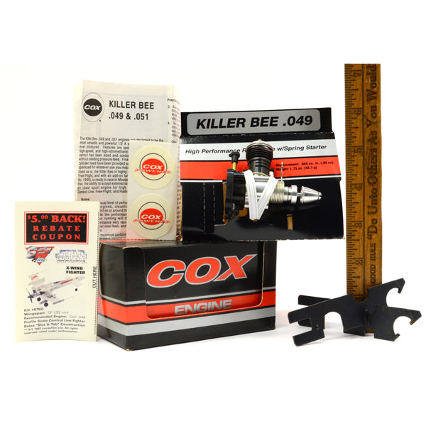 New in Box! COX KILLER BEE .049 ENGINE Spring Starter #340 MODEL AIRPLANE Silver