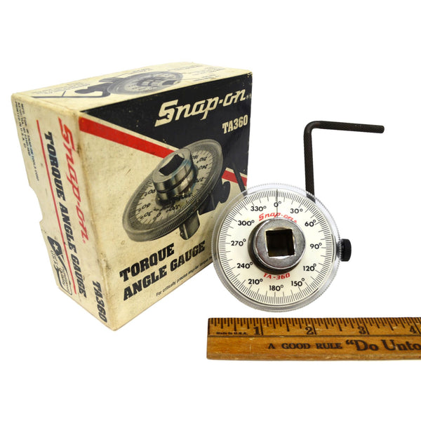 Excellent! SNAP-ON No. TA360 TORQUE ANGLE GAUGE in Original Box! 1/2" SQ. DRIVE