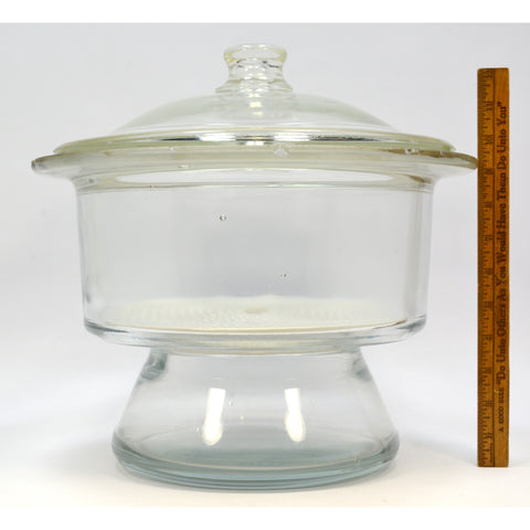 Chemistry LAB GLASS DESICCATOR 12" Tall, 2 Liter w/ 9" PORCELAIN PLATE *Damage*