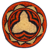 Antique INDIAN COILED FLAT BASKET/TRAY/PLAQUE Colorful Pattern HOPI or APACHE?