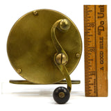 Antique ALL BRASS FISHING REEL Marked "250" Only UNKNOWN MAKER Curved "S" Handle