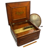 Antique REGINA POLYPHON MUSIC BOX 15.5" Disc Player SINGLE COMB #64884 c.1900-18