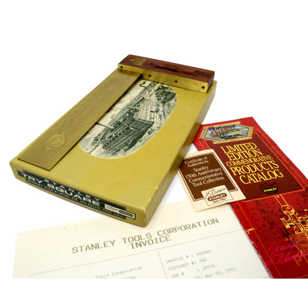 Excellent! STANLEY "EAGLE" TRY SQUARE #93-507 150th Anniversary IN BOX + Papers!