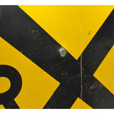 Vintage STEEL 'RAILROAD CROSSING' STREET SIGN 36" Road/Traffic "RR" SIGNAGE Rare