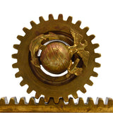 Vintage US MARINES "MACHINERY REPAIRMAN SCHOOL" Brass Award + EAGLE-GLOBE INSERT