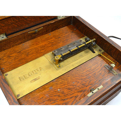 Antique REGINA POLYPHON MUSIC BOX 15.5" Disc Player SINGLE COMB #64884 c.1900-18