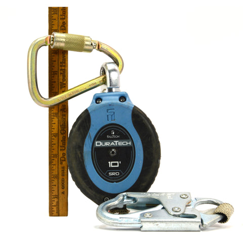 Briefly Used FALLTECH DURATECH 10 Foot SELF-RETRACTING FALL LIMITER w/ Carabiner