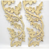 Vintage CAST IRON WALL HANGING Lot of 2 Large 32" OAK LEAVES & ACORNS Wall Decor