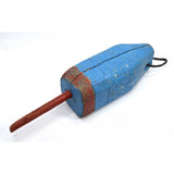Antique LOBSTER / CRAB POT BUOY Old BLUE & RED PAINT Wooden FISHING CAGE FLOAT