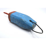 Antique LOBSTER / CRAB POT BUOY Old BLUE & RED PAINT Wooden FISHING CAGE FLOAT