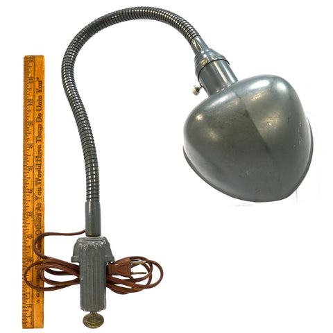 Vintage GOOSENECK LAMP Mid-Century CLAMP-ON LIGHT Drafting SHOP/GARAGE Steampunk