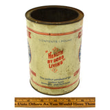Antique HEALTH BRAND PURE FOODS "BEAN" COFFEE TIN Very Rare! LEWIS DeGROFF & SON