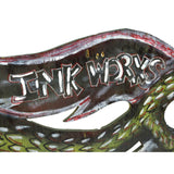 Homemade OOAK "INK WORKS TATTOO & PIERCING" SIGN Local Small Business 48" DRAGON
