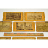 Antique STEREOSCOPE CARD Lot of 9 "EUROPEAN-AMERICAN" & "AMERICAN" Stereoviews