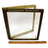Antique SUNSHINE BISCUITS TIN & GLASS LID Store Display Advertising! LOOSE-WILES