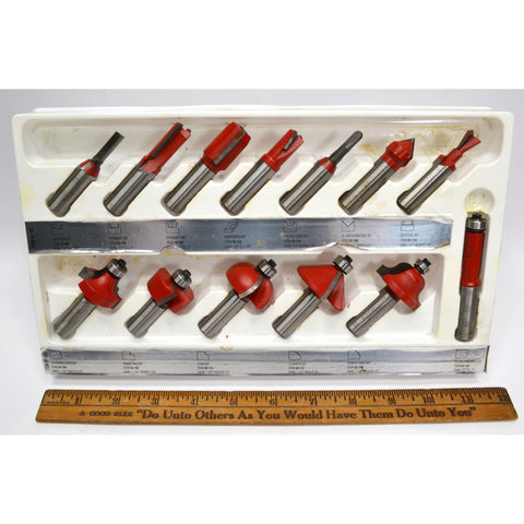 Complete! FREUD 'WOODWORKING ROUTER BIT SET' #91-100 w/ 13 Specialty Bits + BOX!