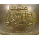 Vintage WELLS FARGO & CO. SPITTOON 10" Brass/Copper OVERLAND STAGE Great Patina!