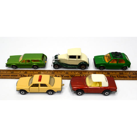 Vintage MATCHBOX SUPERFAST 1970s DIECAST CAR Lot of 5 Cars MERCEDES Ford VW GOLF