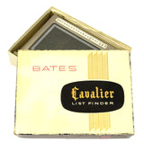 New Old Stock BATES "CAVALIER" LIST FINDER Complete in Box PATENT PENDING Silver