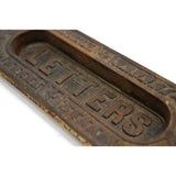 Antique SALVAGED DOOR HARDWARE Cast Iron "LETTERS" PASS-THRU SLOT Ornate PATINA!