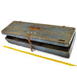 Antique HOMEMADE SAW TOOL BOX No. 468 Blue w/ CORBIN CABINET CO. PADLOCK Patina!