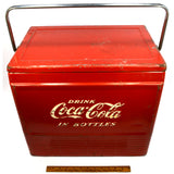 Vintage COKE COOLER Original "DRINK COCA-COLA IN BOTTLES" + Tray & Bottle Opener