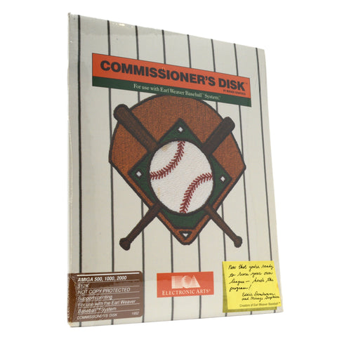 New AMIGA GAME "COMMISSIONER'S DISK" for use w/ E. Weaver Baseball System SEALED