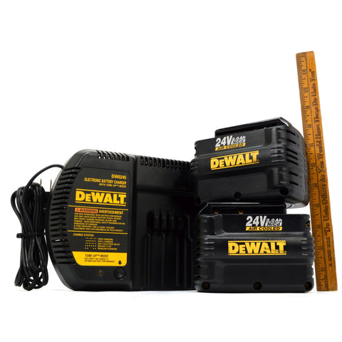 Briefly Used DeWALT DW0245 CHARGER w/ Tune-Up Mode + (2) 24v NiCd BATTERY PACKS!