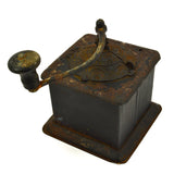 Antique CAST IRON, TIN & WOOD COFFEE MILL Table/Counter-Top BEAN GRINDER Patina!