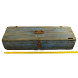 Antique HOMEMADE SAW TOOL BOX No. 468 Blue w/ CORBIN CABINET CO. PADLOCK Patina!