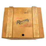 Vintage "RECORDS" WOODEN CRATE by GIDEON-ANDERSON Wood & Steel VINYL RECORD BOX