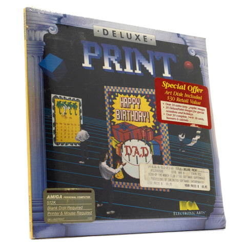Brand New! AMIGA 512 Software/Game "DELUXE PRINT" Disk of the Month Club SEALED!