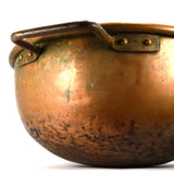 Antique COPPER 24" APPLE BUTTER KETTLE Pot/Cauldron w/ CAST IRON HANDLES Patina!