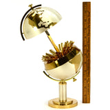 Mid-Century BRASS WORLD GLOBE CIGARETTE HOLDER 8" Telescoping Dispenser ART DECO