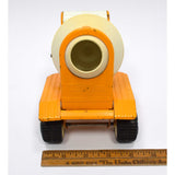 Vintage MINI TONKA TRUCK CEMENT MIXER TRAILER Orange-Yellow c.1970 PRESSED STEEL