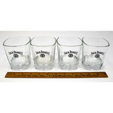 Excellent! JACK DANIELS Old No. 7 WHISKEY TUMBLER Set of 4 GLASS TUMBLERS, 3.5"T
