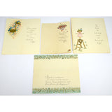 Vintage GREETING CARD Lot; 4 Blank Cards GET WELL SOON Happy Wishes CHEERY NOTE+