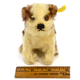 Vintage STEIFF "MOLLY" YOUNG DOG #3310,00 BROWN & WHITE 3" Sitting SWIVEL HEAD!