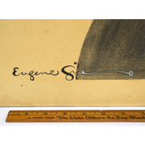Antique ORIGINAL ETCHING PRINT c.1920 Signed "EUGENE GISE" Anti-War Satire 28x30