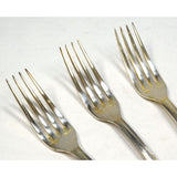Antique ERCUIS SILVER-PLATE FLATWARE Lot; 3 LUNCHEON/DINNER FORKS Wave Pattern