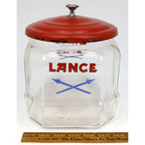 Vintage "LANCE" CRACKER/COOKIE JAR 8" Counter STORE DISPLAY Original METAL LID