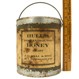 Antique HULL'S PURE HONEY Rare! TIN CAN/BUCKET by J.D. HULL & BRO. Honesdale, PA