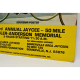 Vintage CYCLING EPHEMERA Souvenir Poster TOUR OF SOMERVILLE NJ 22x28 Jaycee 1976