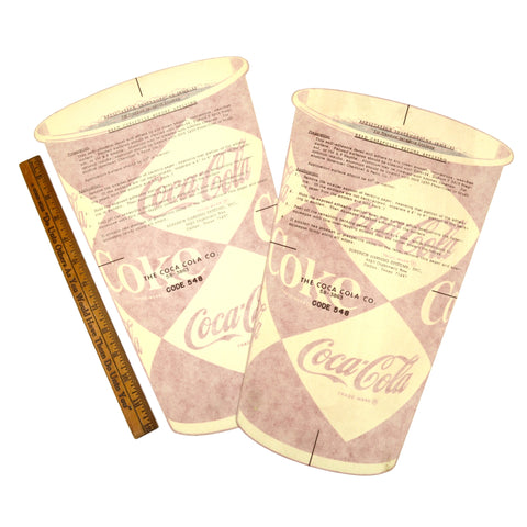 NOS! Vintage COCA-COLA SODA CUP DECAL Lot of 2 SELF-ADHESIVE STICKERS Code 548