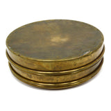 VTG/Antique 8" ROUND BRASS CONTAINER 2-Tiered/Nesting w/ Lid! NAUTICAL/MILITARY?